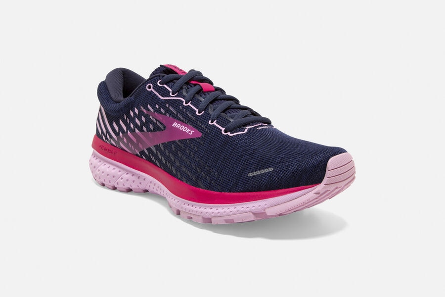 Brooks Running Shoes - Ghost 13 Road Womens - Navy/Red - DUO-397201